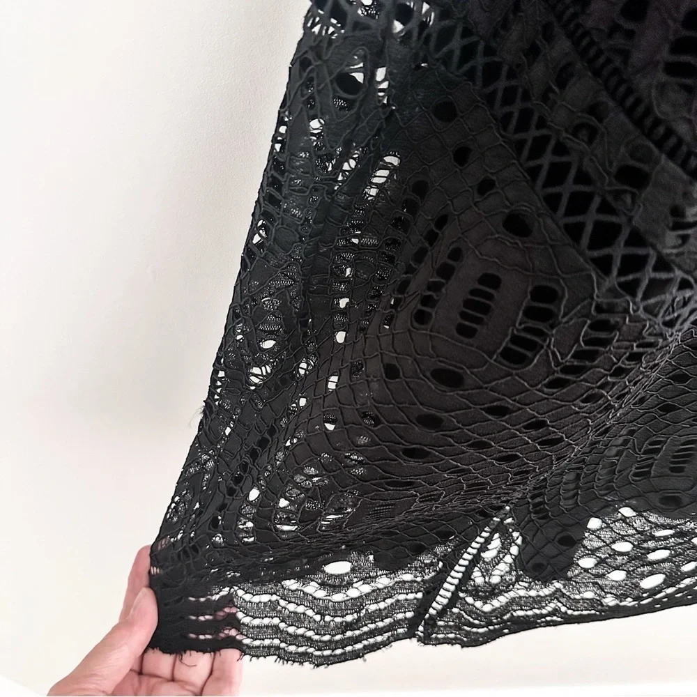 Ann Taylor Black Lace Overlay Party Dress
